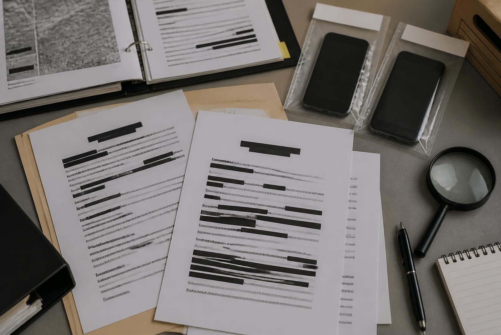 Case material prepared for a fraud investigation.